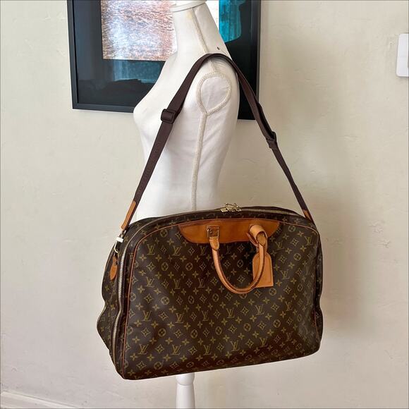 LOUIS VUITTON Monogram Alize 24 Heures Travel Bag Suitcase Vintage Unisex COA - Picture 10 of 17